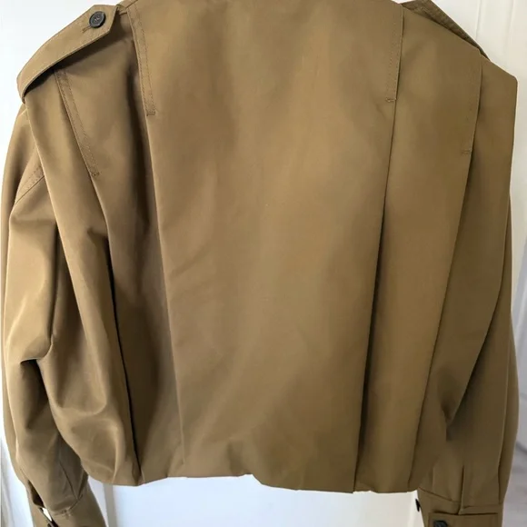 Zara Women's cotton oversized short trench in Tan SZ M( 46”B) NWT - Picture 3 of 11